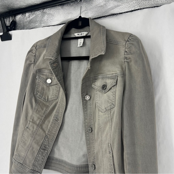 White House Black Market Gray Jean Jacket - Picture 3 of 8